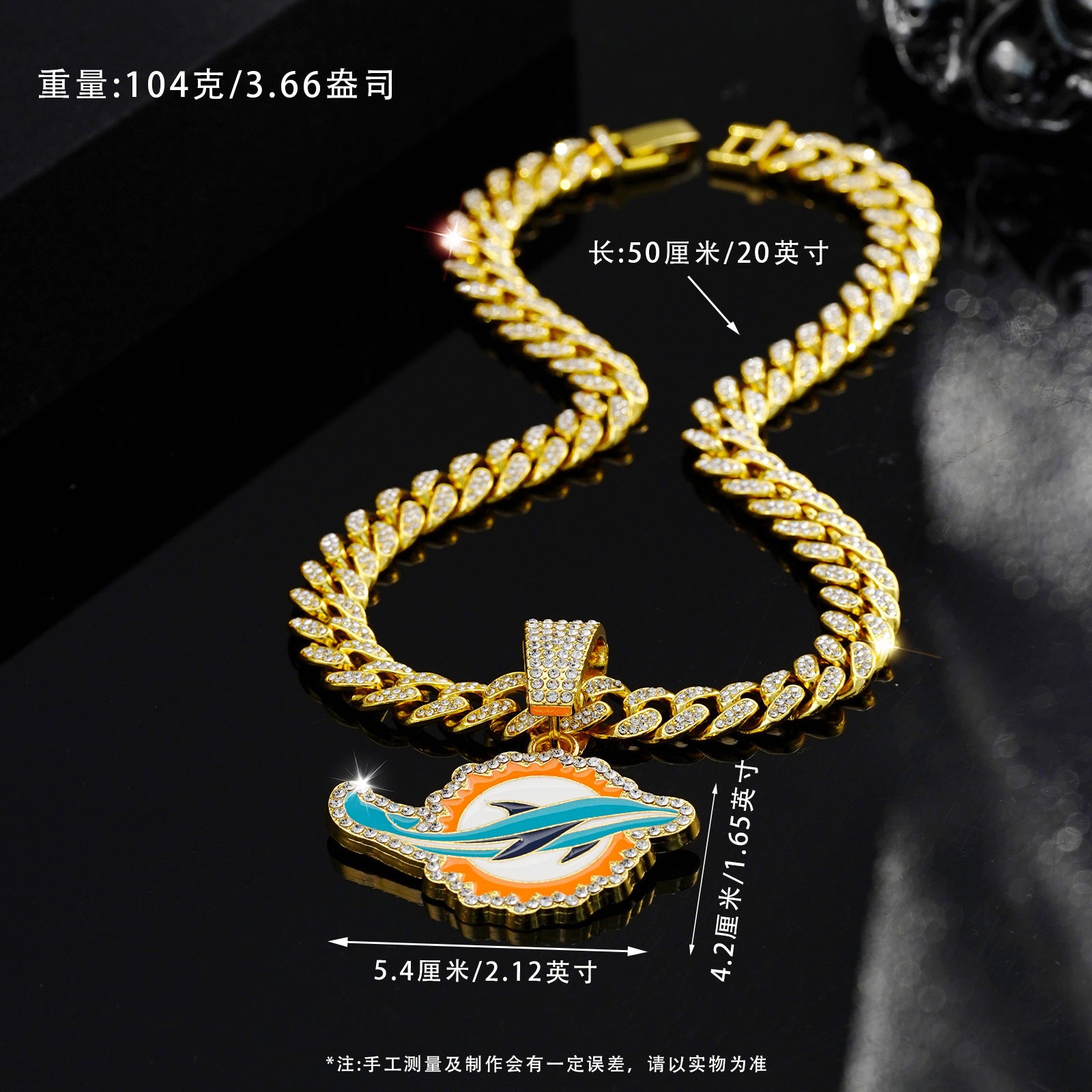Wholesale Colorful Pendant for Men Hip Hop Diamond Cuban Necklace